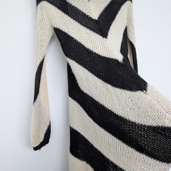 Rogan Organic Llama Alpaca Wool Fair Trade Chevron Cardigan Sweater Sz S/M - Picture 16 of 16